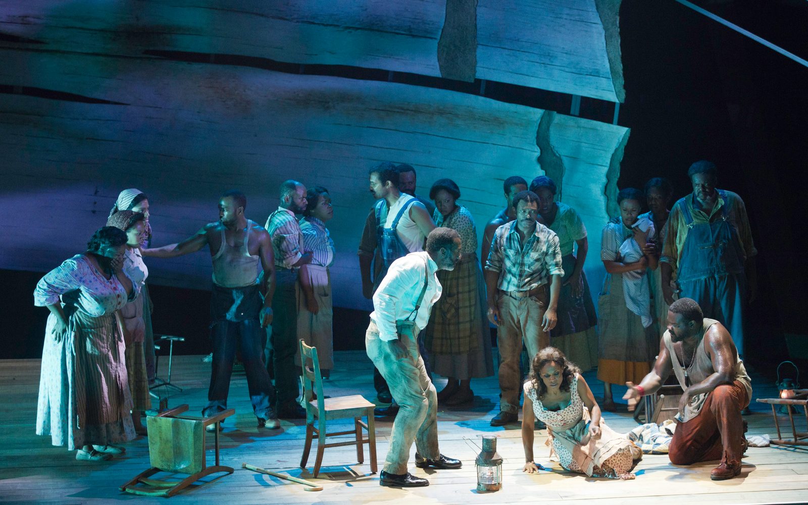 in foreground Norm Lewis, Audra McDonald, and Phillip Boykin. Photo Michael J. Lutch